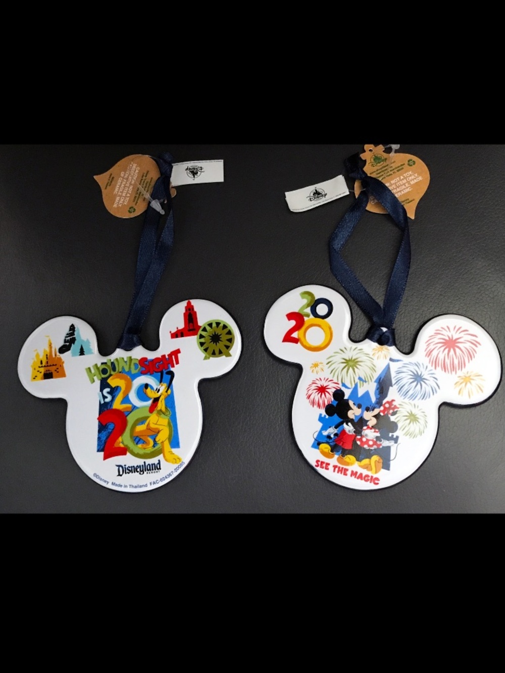 A Disneyland 2020 Mickey & Friends Flat Ceramic Mouse Icon Ornament -NWT